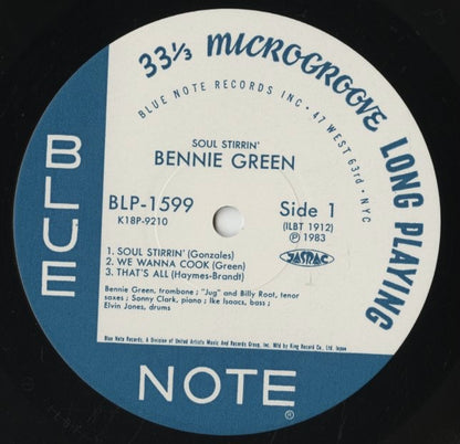 Bennie Green / ベニー・グリーン / Soul Stirrin' (K18P 9210)