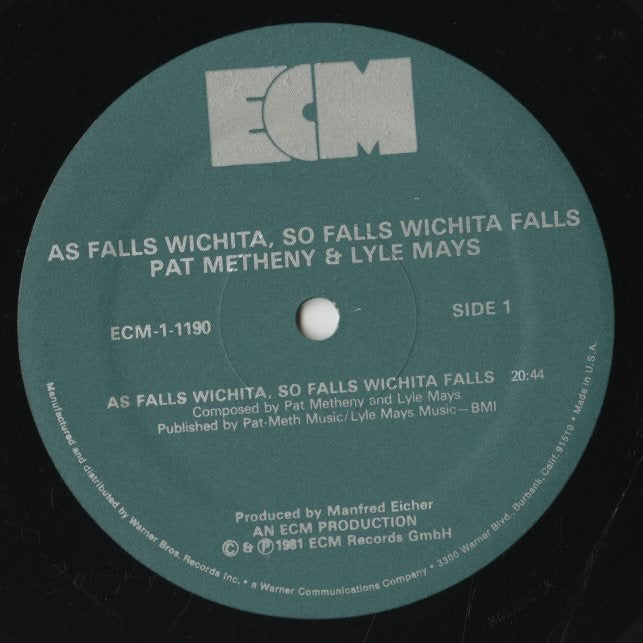 Pat Metheny & Lyle Mays / パット・メセニー＆ライル・メイズ / As Falls Wichita, So Falls Wichita Falls (ECM-1-1190)
