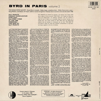 Donald Byrd / ドナルド・バード / Byrd In Paris Vol.2 (833 395-1)