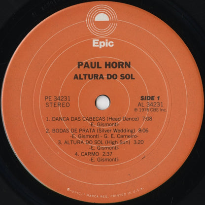 Paul Horn - Altura Do Sol (High Sun) (PE 34231) 1976 US Epic｜中古LP