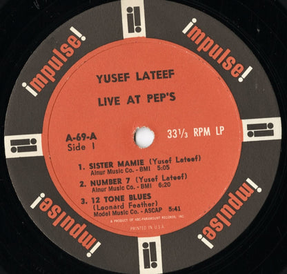 Yusef Lateef - Live At Pep's (A-69) LP 1965 US Impulse｜中古LP