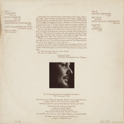Dr. John / ドクター・ジョン / Plays Mac Rebennack (CC 705)