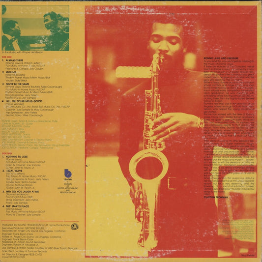 Ronnie Laws / ロニー・ロウズ / Pressure Sensitive (BN-LA452-G)