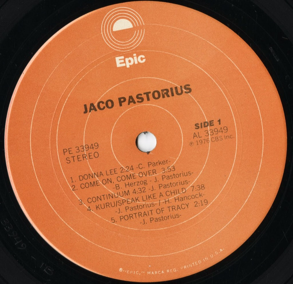 Jaco Pastorius - Jaco Pastorius (PE 33949) LP 1976 US Epic｜中古LP