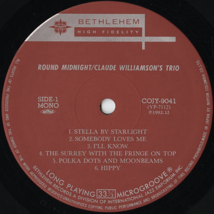 Claude Williamson - 'Round Midnight (COJY-9041) 1992 JPN Bethlehem｜中古LP