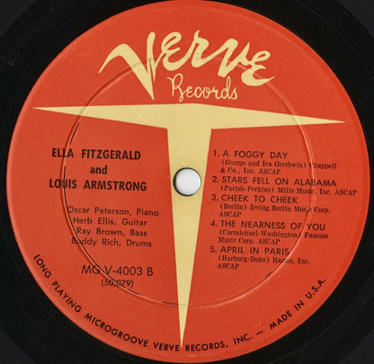 Ella Fitzgerald - Louis Armstrong – Ella and Louis (MG V-4003) LP 1956 US Verve | 中古LP