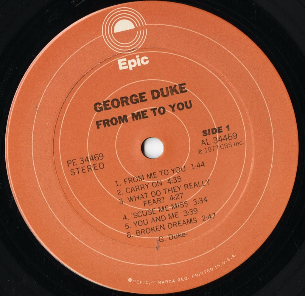 George Duke - From Me To You (PE 34469) LP 1977 US Epic｜中古LP