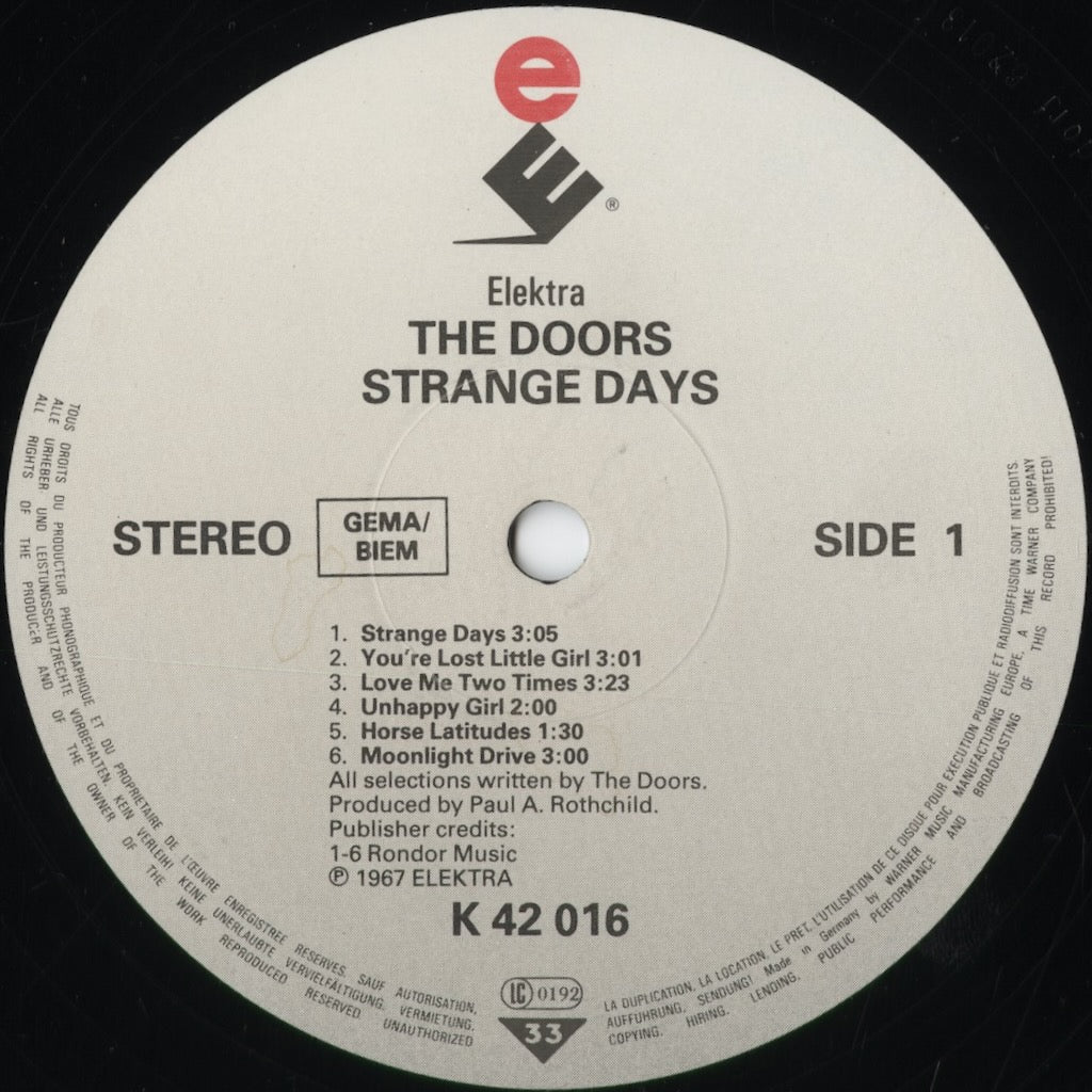 The Doors - Strange Days (K 42 016) 1991 GER Elektra｜中古LP