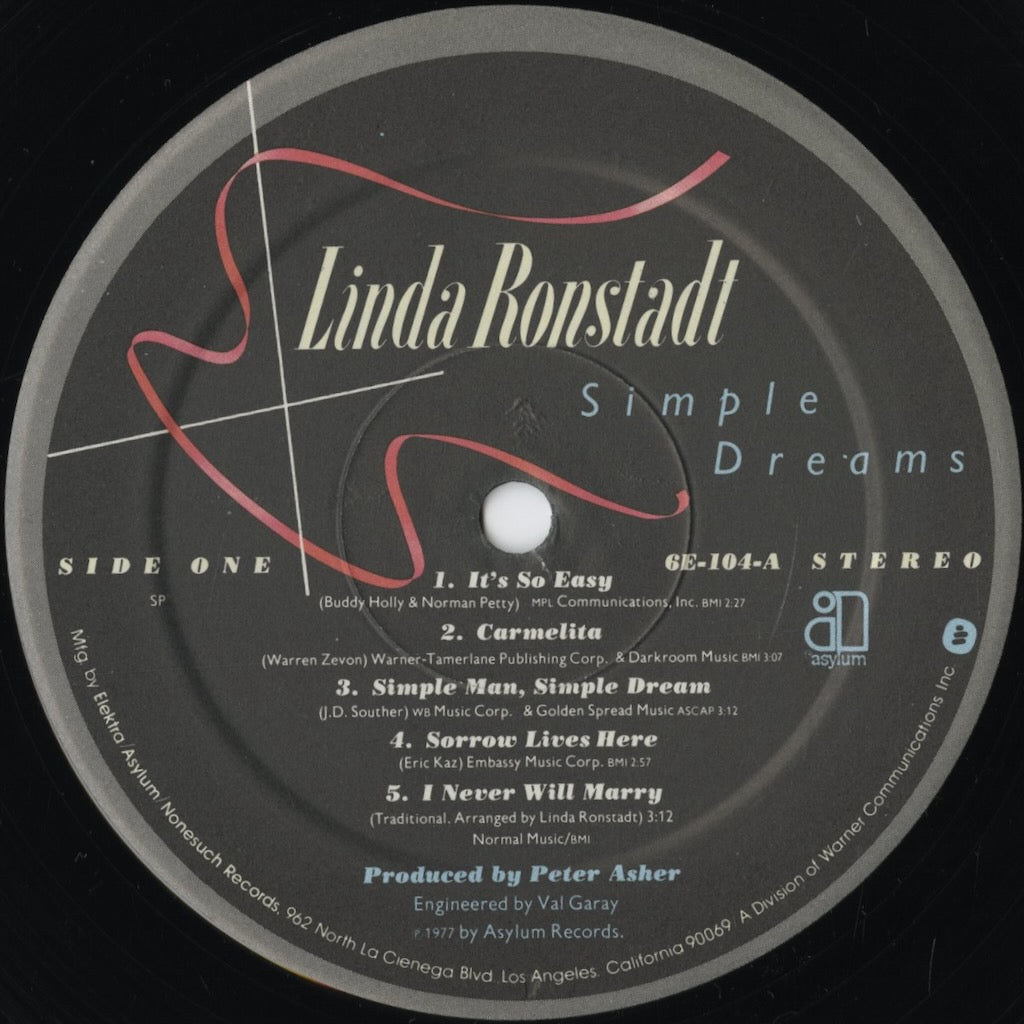 Linda Ronstadt - Simple Dreams (6E-104) 1977 US Asylum｜中古LP