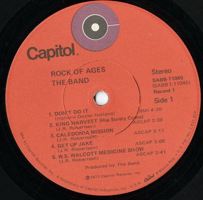 The Band - Rock Of Ages (SABB-11045) LP 1972 US Capitol｜中古LP