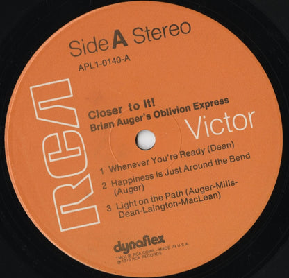 Brian Auger - Closer To It! (APL1-0140) LP 1973 US RCA Victor｜中古LP