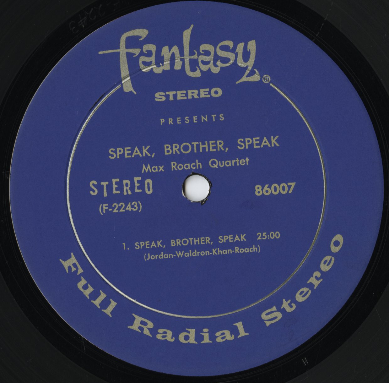 Max Roach Quartet - Speak, Brother, Speak! LP 1963 US Fantasy