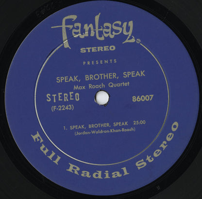 Max Roach Quartet / マックス・ローチ / Speak, Brother, Speak! (86007)