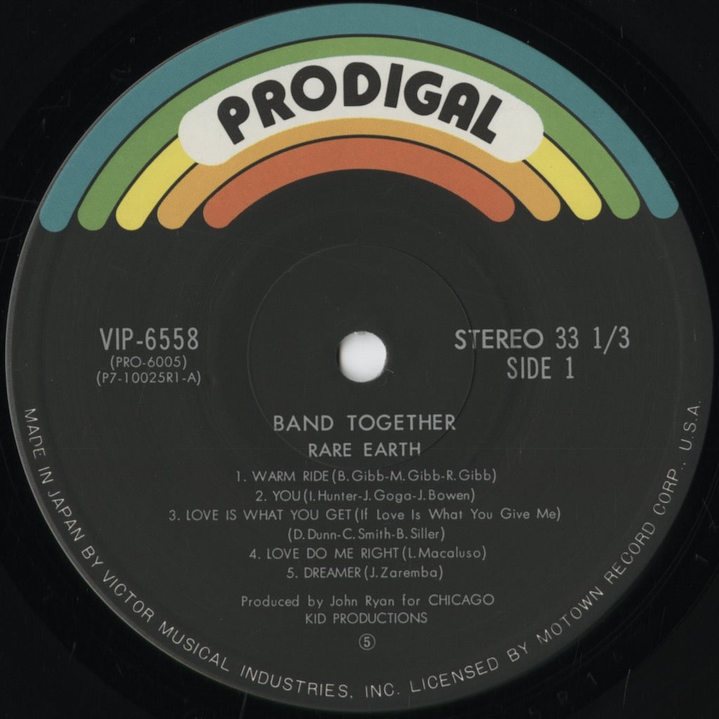 Rare Earth - Band Together (VIP-6558) 1978 JPN Prodigal - Victor｜中古LP