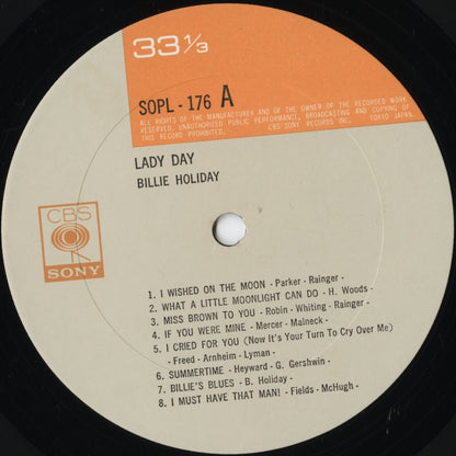 Billie Holiday – Lady Day (SOPL 176) LP 1970’s JPN CBS/Sony | 中古LP