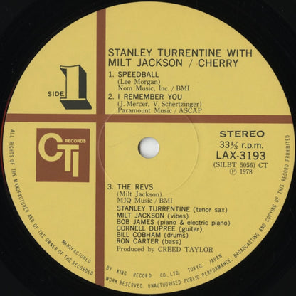 Stanley Turrentine - Cherry (LAX 3193) LP 1978 JPN CTI｜中古LP