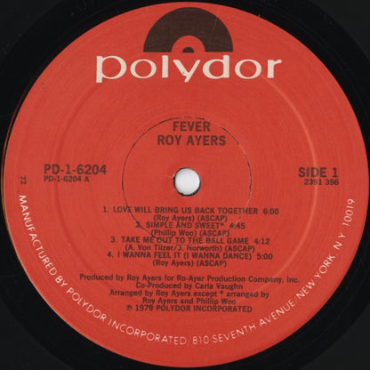Roy Ayers – Fever (PD-1-6204) LP 1979 US Polydor | 中古LP
