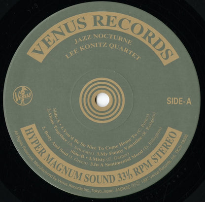 Lee Konitz - Jazz Nocturne (TKJV-19036) 1997 JPN Venus｜中古LP