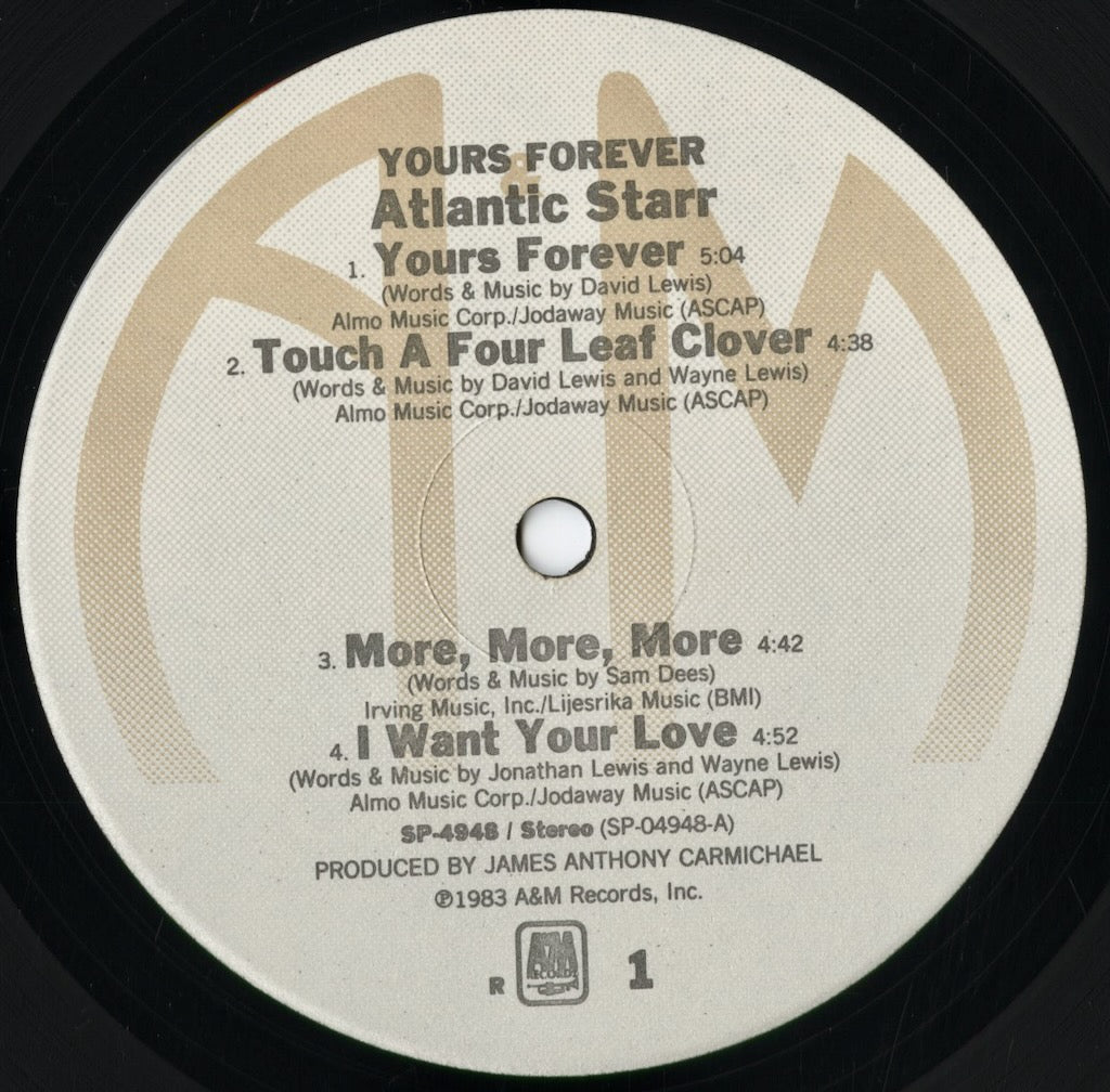 Atlantic Starr – Yours Forever (SP-4948) 1983 US A&M｜中古LP