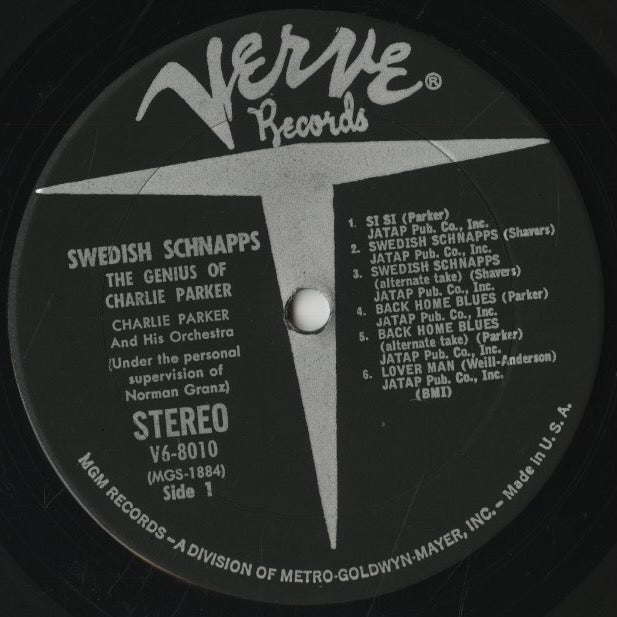 Charlie Parker / チャーリー・パーカー / Swedish Schnapps (V6-8010)