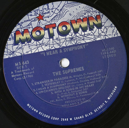 The Supremes / シュプリームス / I Hear A Symphony (MS 643)