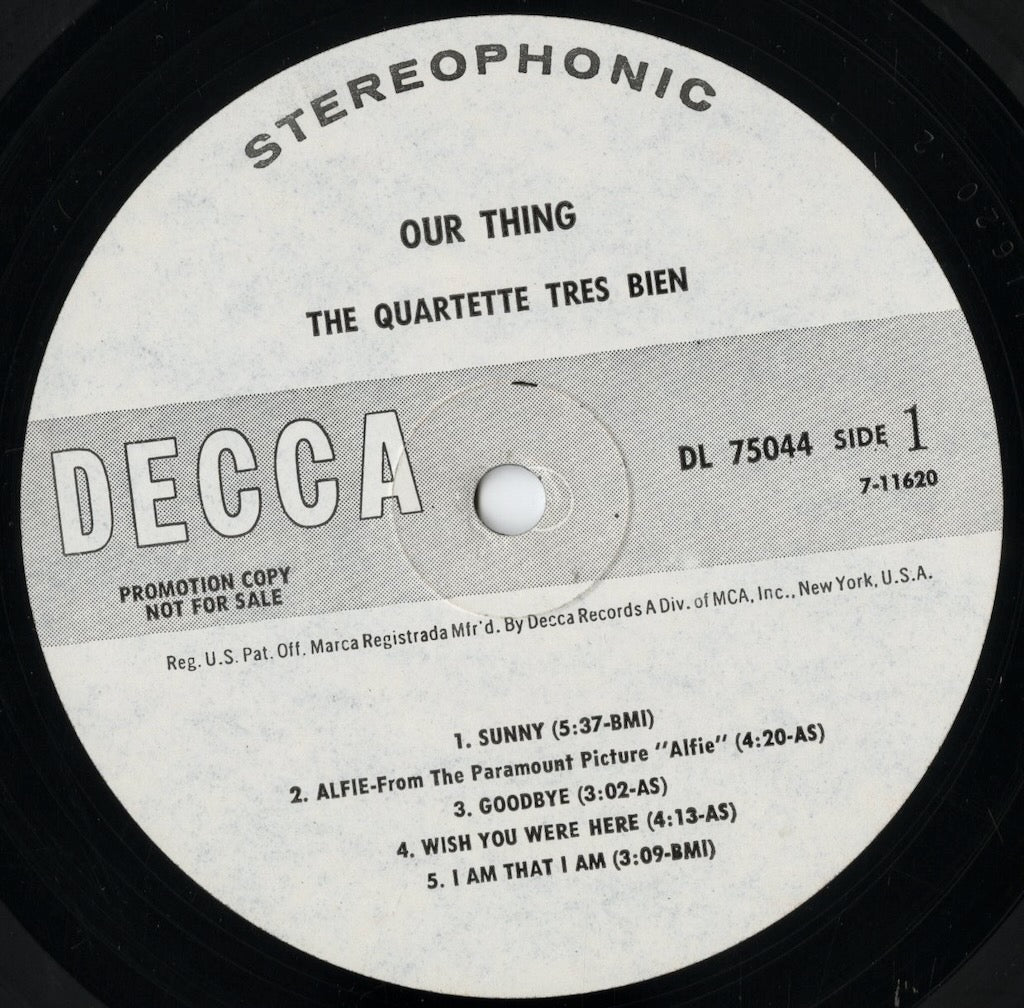Quartette Tres Bien - Our Thing (DL75044) LP 1968 US Decca｜中古LP