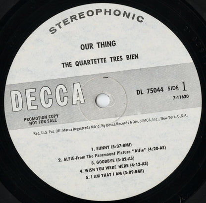 Quartette Tres Bien - Our Thing (DL75044) LP 1968 US Decca｜中古LP