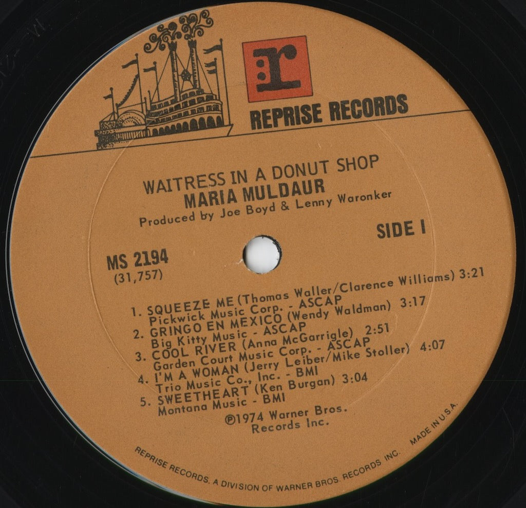Maria Muldaur - Waitress In A Donut Shop (MS 2194) 1974 US Reprise｜中古LP
