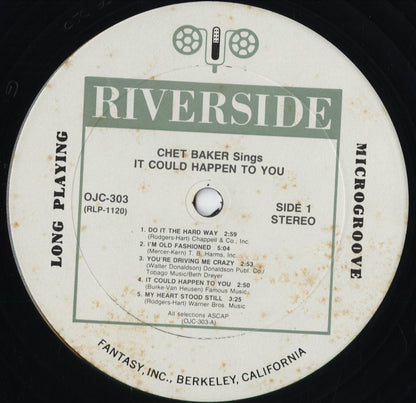Chet Baker - It Could Happen To You (OJC-303) 1987 US Riverside/OJC｜中古LP