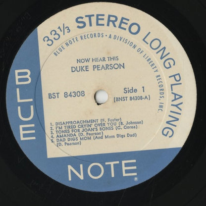 Duke Pearson / デューク・ピアソン / Now Hear This (BST 84308)