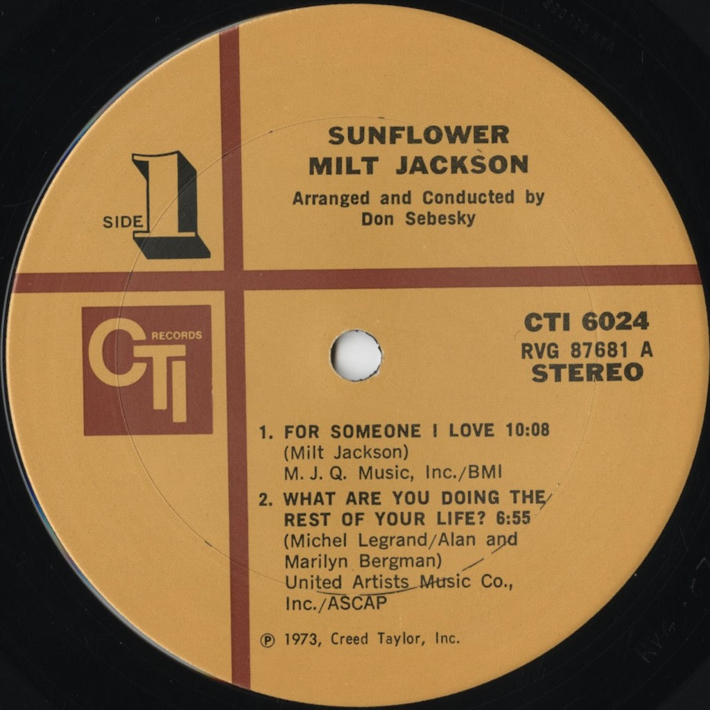 Milt Jackson - Sunflower (CTI 6024) 1973 US CTI｜中古LP