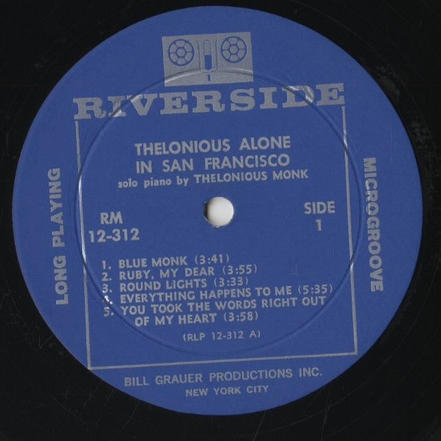 Thelonious Monk / セロニアス・モンク / Thelonious Alone In San Francisco (RM 12 –  VOXMUSIC WEBSHOP