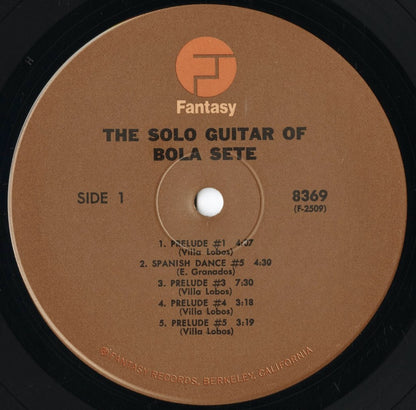 Bola Sete - The Solo Guitar Of Bola Sete (8369) 1970's US Fantasy｜中古LP