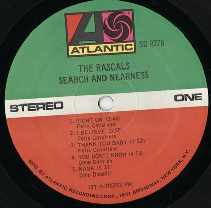 The Rascals - Search And Nearness (SD 8276) 1971 US Atlantic｜中古LP
