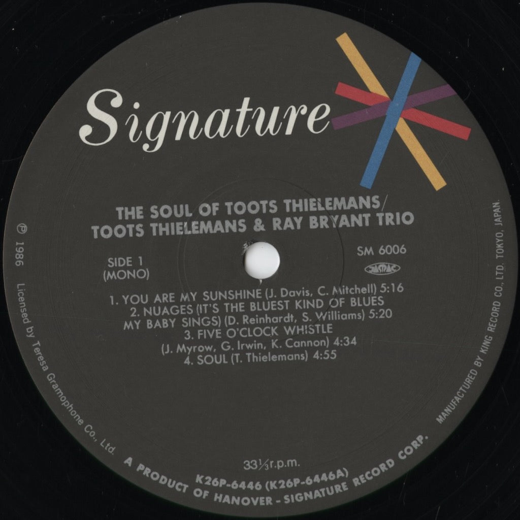 Toots Thielemans - The Soul Of Toots Thielemans (K26P-6446) 1986 JPN Signature / キングレコード｜中古LP