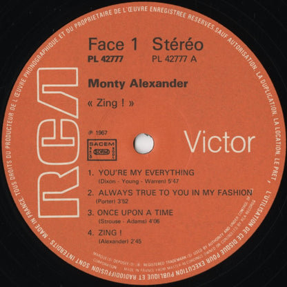 Monty Alexander – Zing! (PL 42777) LP 1978 FRA RCA | 中古LP