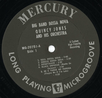 Quincy Jones - Big Band Bossa Nova (MG-20751) LP 1962 US Mercury｜中古LP