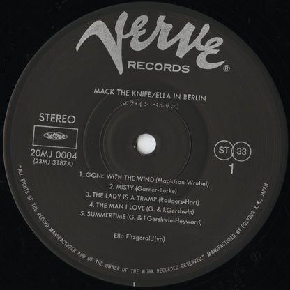 Ella Fitzgerald - Mack The Knife - Ella In Berlin (20MJ 0004) 1985 JPN Verve - Polydor｜中古LP
