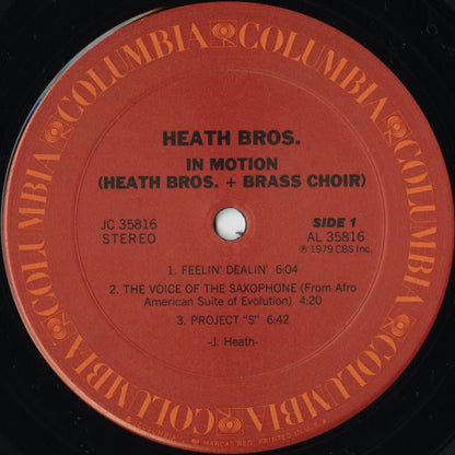 Heath Brothers – In Motion (JC 35816) LP 1979 US Columbia | 中古LP