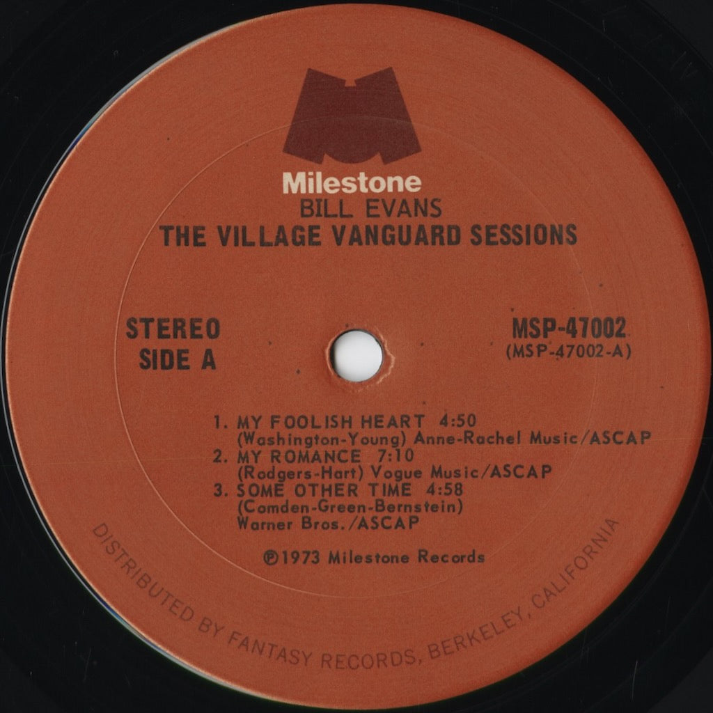 Bill Evans - The Village Vanguard Sessions (MSP-47002) 1973 US Milestone｜中古LP