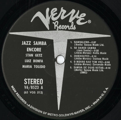 Stan Getz / Luiz Bonfa - Jazz Samba Encore! -STEREO (V6-8523) 1963 US Verve | 中古LP