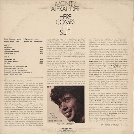 Monty Alexander - Here Comes The Sun (MB 20913) 1973 US MPS｜中古LP