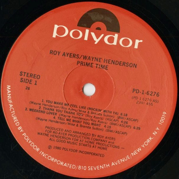 Roy Ayers - Wayne Henderson / ロイ・エアーズ ＆ ウェイン・ヘンダーソン / Prime Time (PD-1-6276)