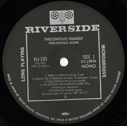 Thelonious Monk - Thelonious Himself (VIJ-105) LP 1984 JPN Riverside / Victor｜中古LP
