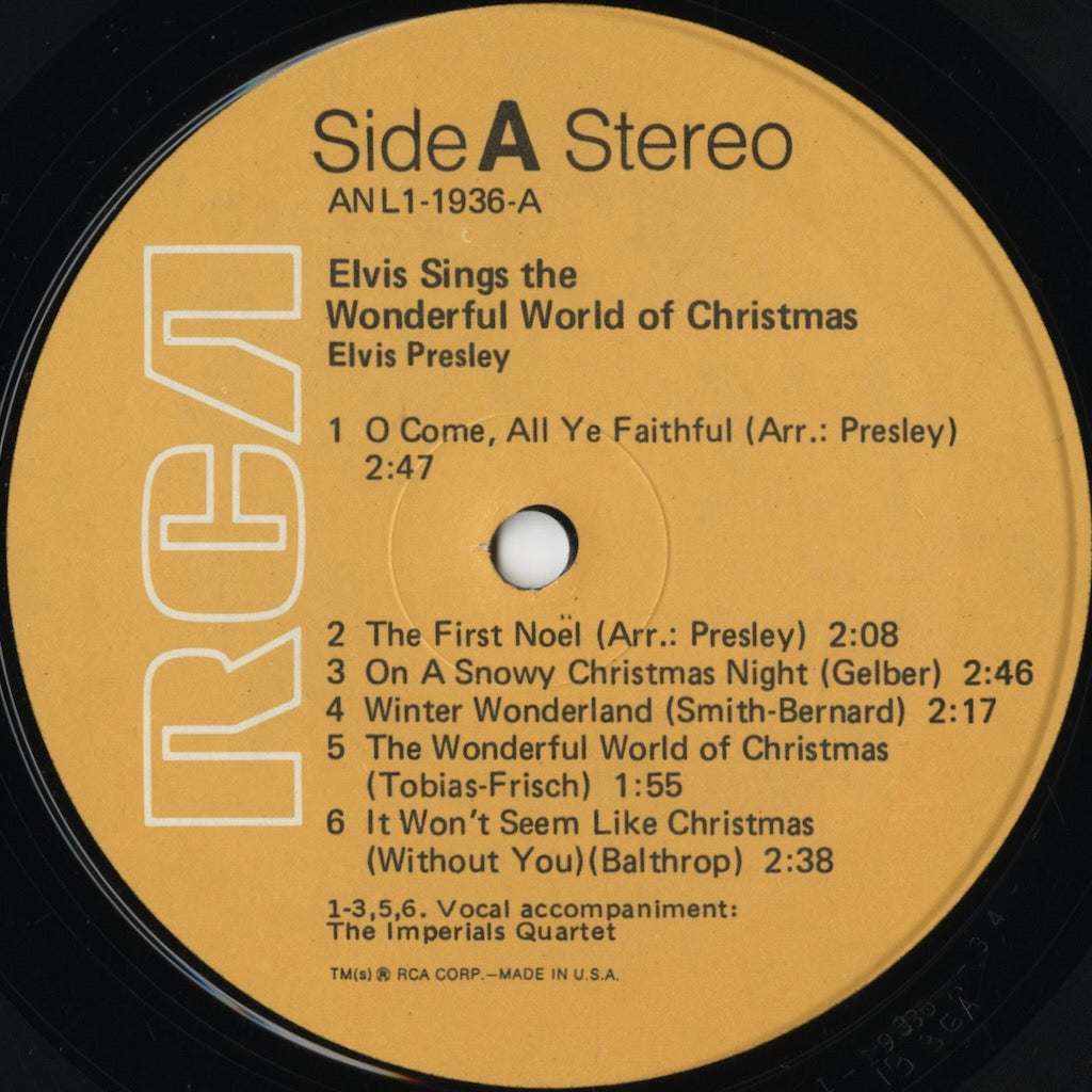 Elvis Presley / エルヴィス・プレスリー / Elvis Sings The Wonderful World Of Christmas (ANL1-1936)