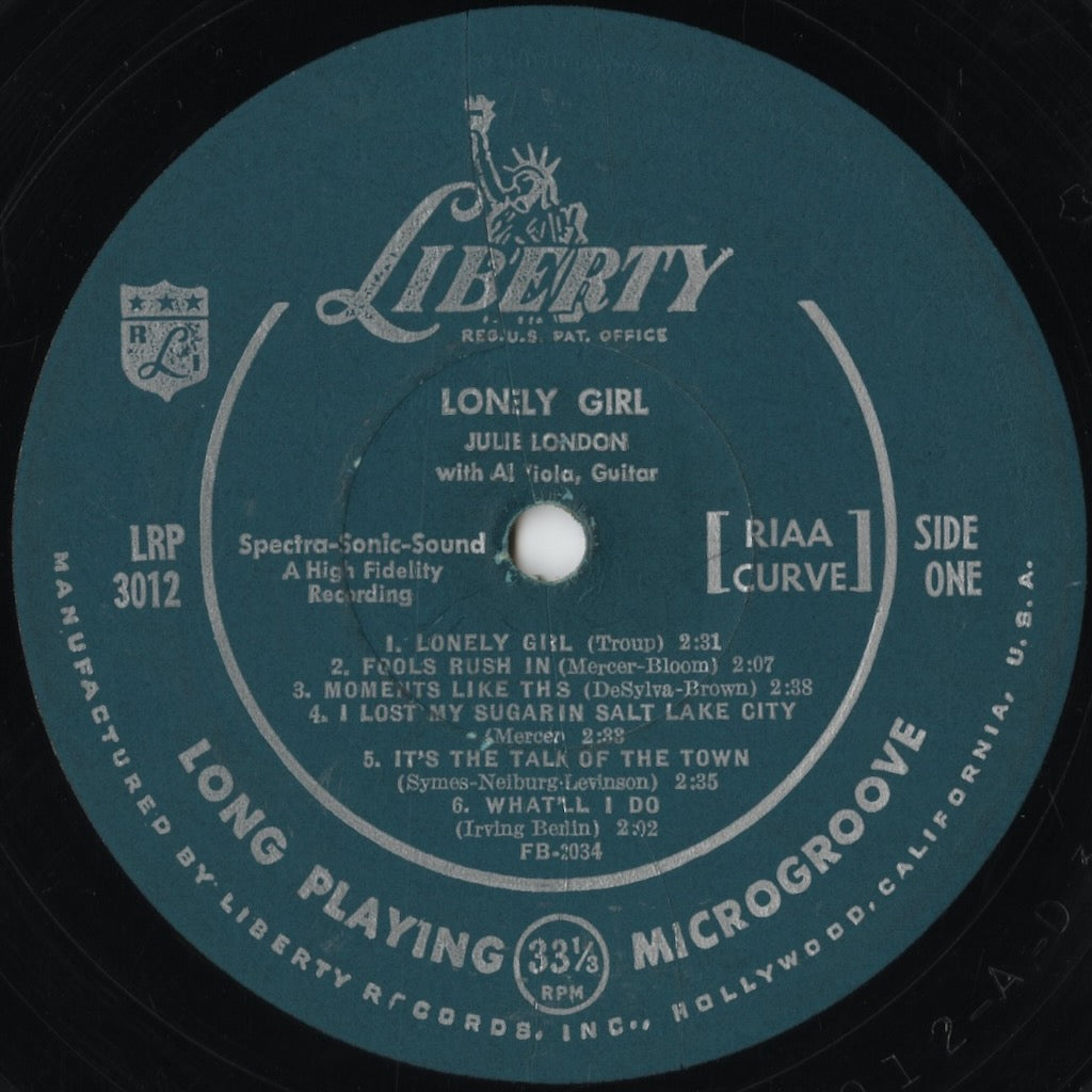 Julie London – Lonely Girl (LRP 3012) LP 1956 US Liberty | 中古LP