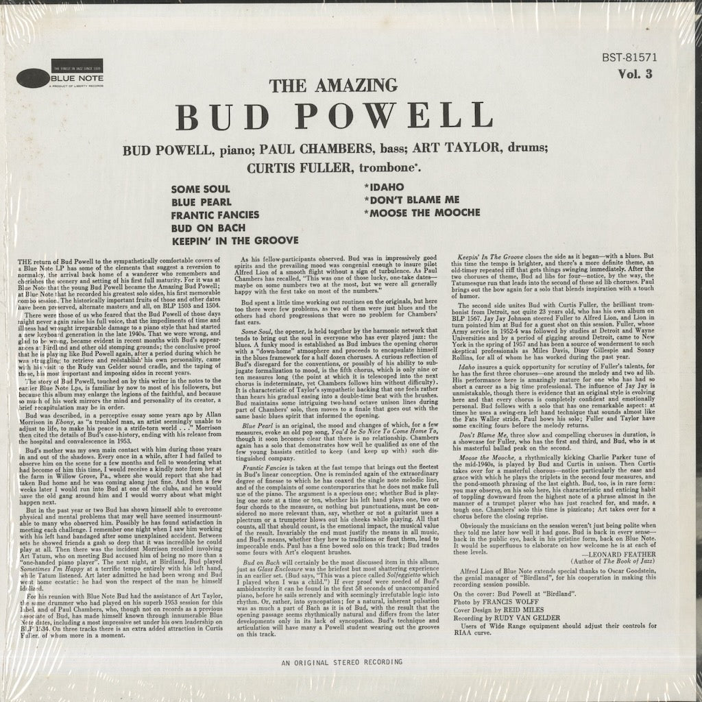 Bud Powell / バド・パウエル / The Amazing Bud Powell, Vol. 3 - Bud! (BST 81571)