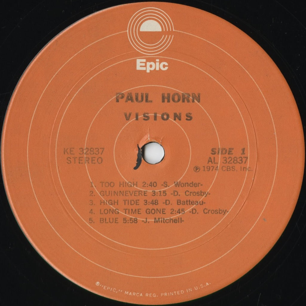 Paul Horn - Visions (KE 32837) 1974 US Epic｜中古LP