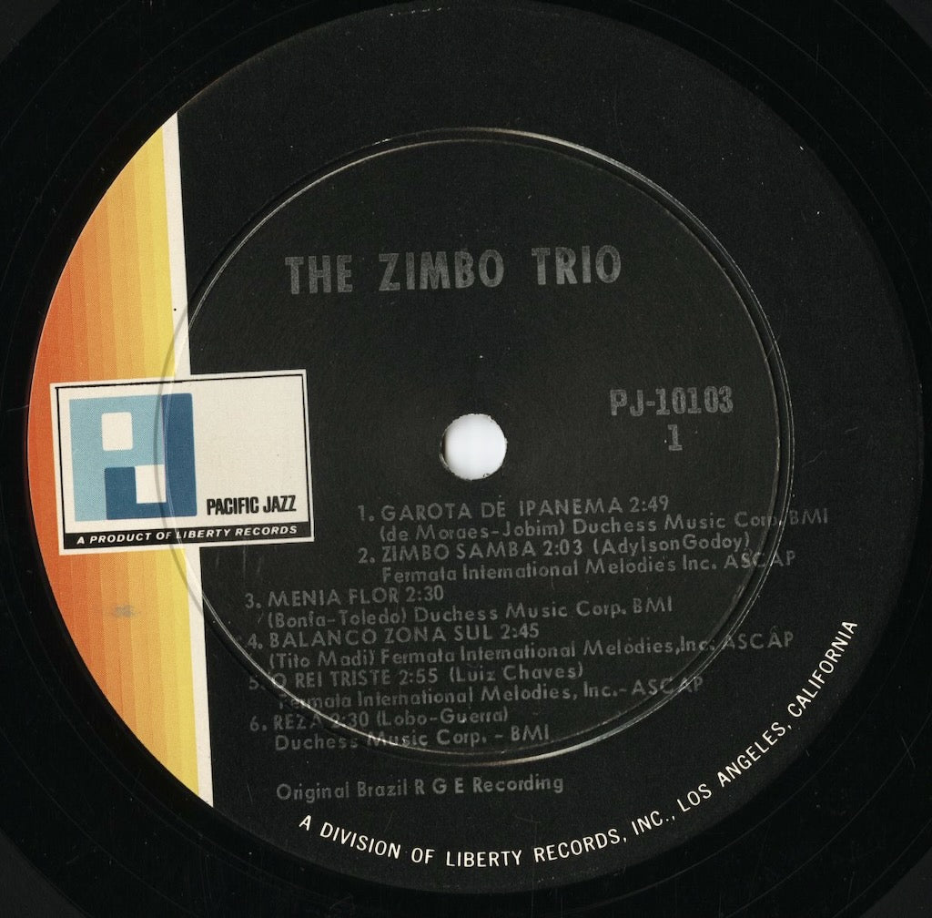 Zimbo Trio - The Zimbo Trio (PJ-10103) LP 1966 US Pacific Jazz｜中古LP