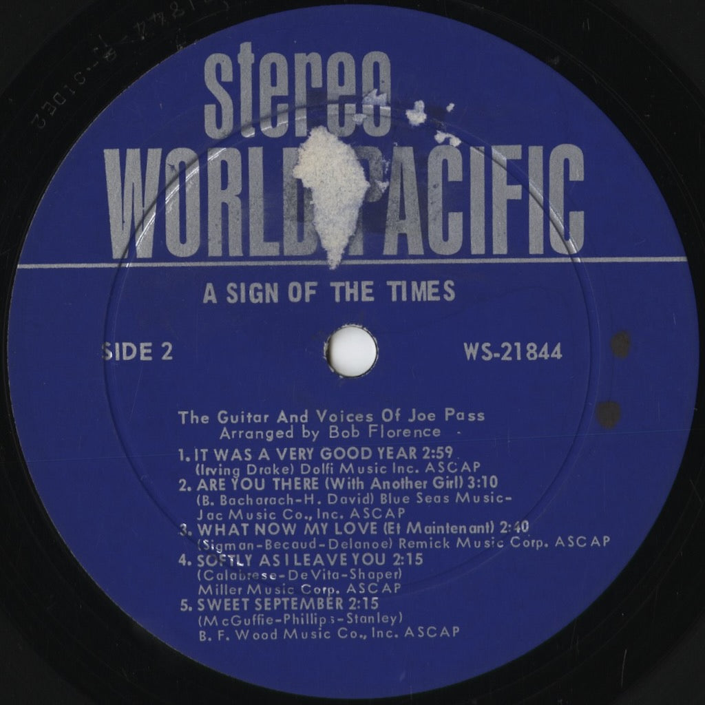 Joe Pass - A Sign Of The Times (WS-1844) 1966 US World Pacific STEREO｜中古LP
